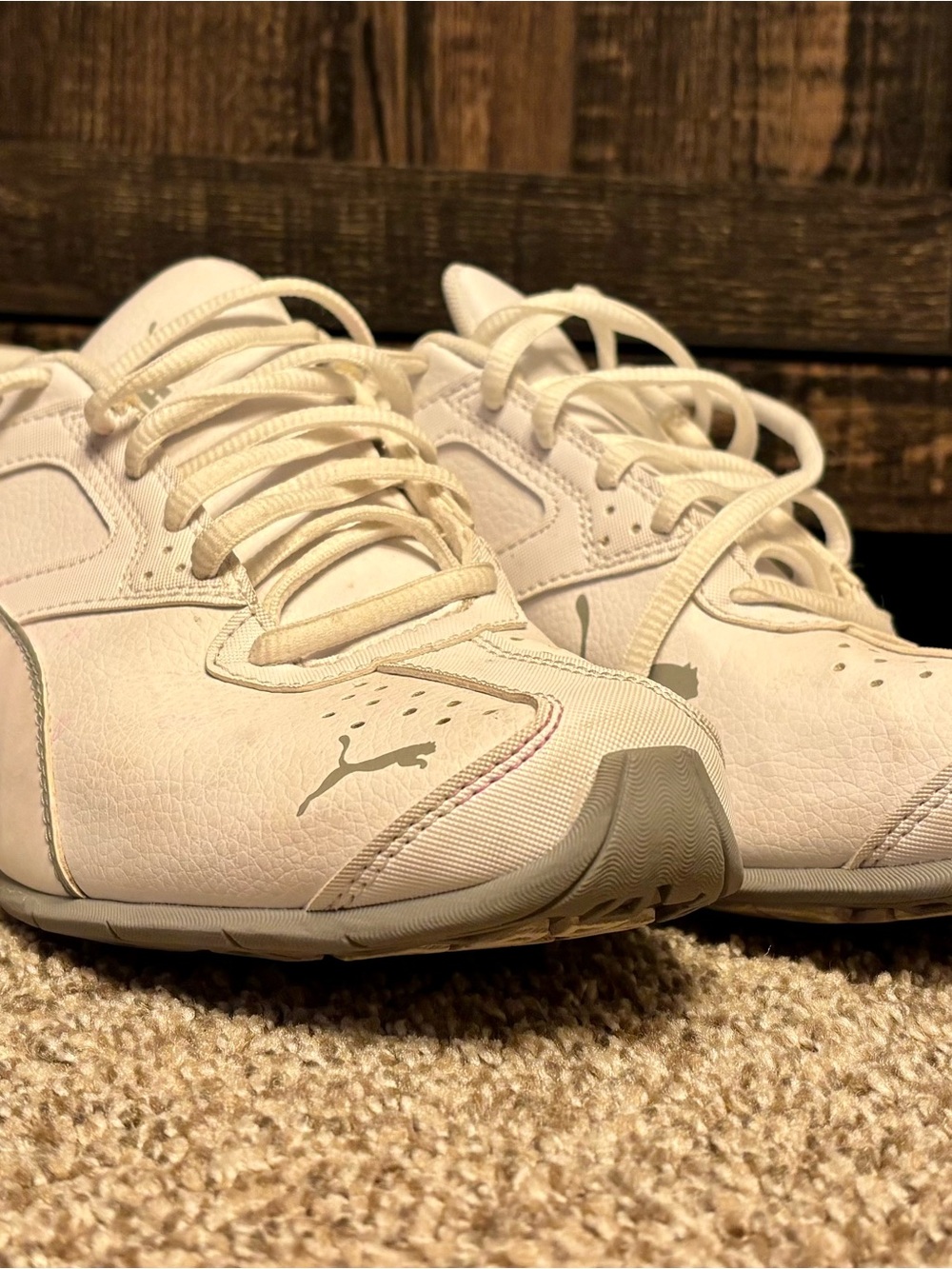 Puma Women's Cream/Light Gray Low-Profile Sneakers